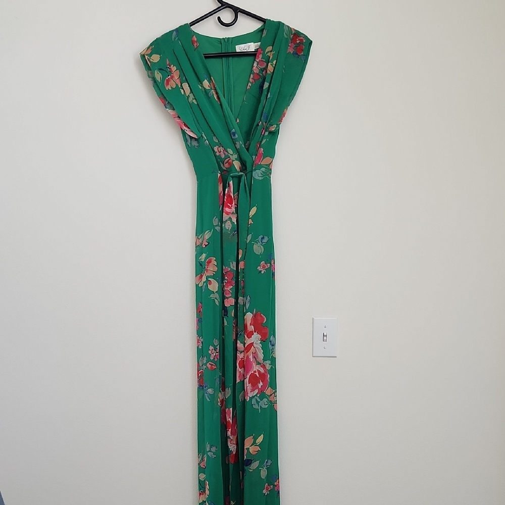 Eliza J Floral Green Maxi Dress